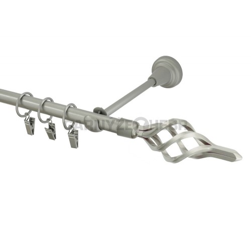 Garnýž kovová 230 cm jednořadá 16 azur matná stříbrná