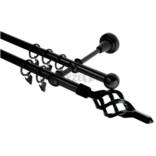 Garnýž kovová 170 cm dvouřadá - dvojitá 16 Azur černá