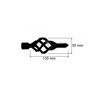 Garnýž kovová 2m, koule, Azur / záclonová tyč