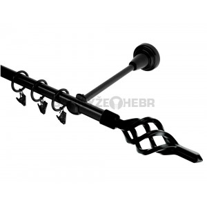 Garnýž kovová 2m, koule, Azur / záclonová tyč