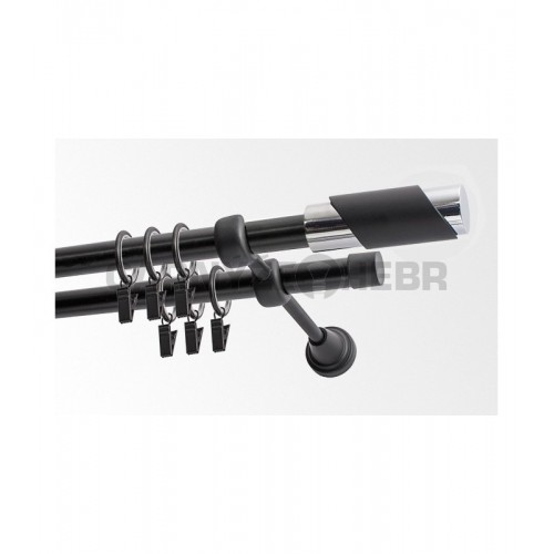 Garnýž kovová 240 cm dvouřadá - dvojitá 19 Paris černá