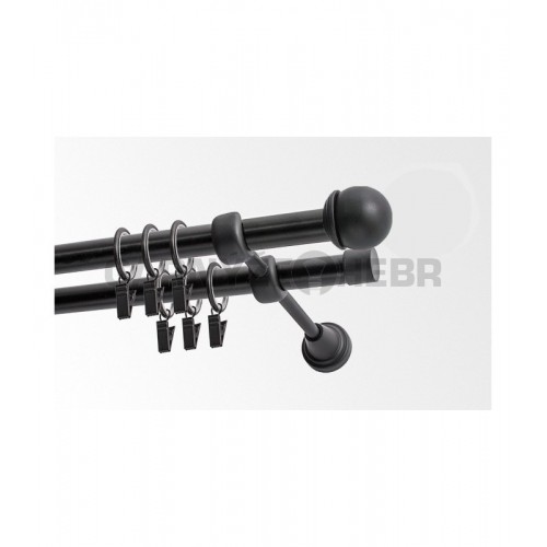 Garnýž kovová 400 cm dvouřadá - dvojitá 19 Todi černá