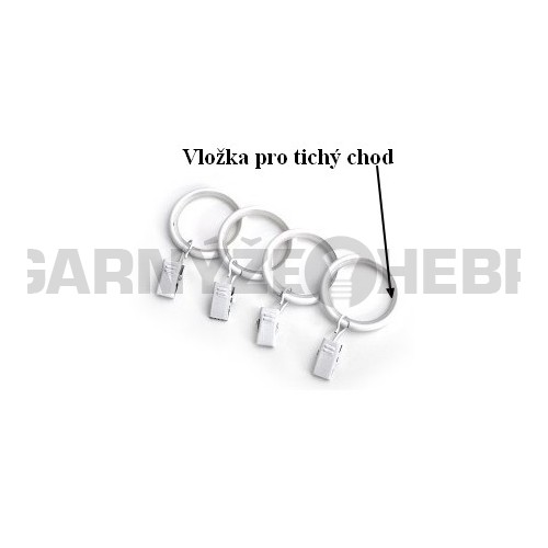 Kroužek s žabkou pro tyč 19mm - bílá