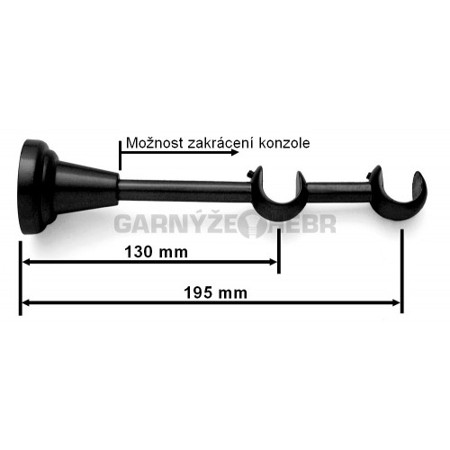 Konzole 2-řadá pro tyč 19mm - černá