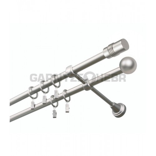 Garnýž kovová 100 cm dvouřadá - dvojitá 19 Cylinder satina