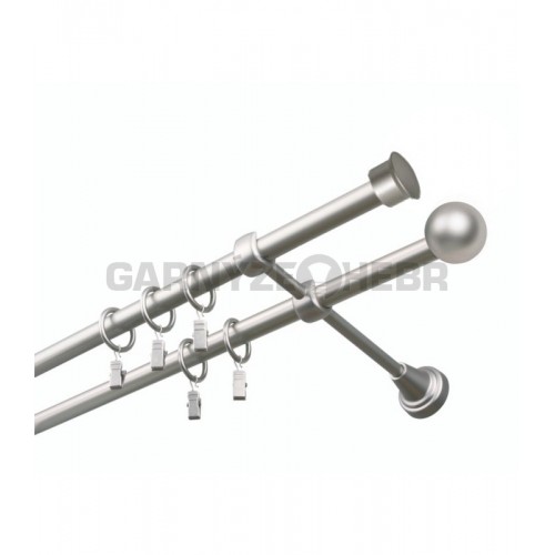 Garnýž kovová 220 cm dvouřadá - dvojitá 19 Duo satina