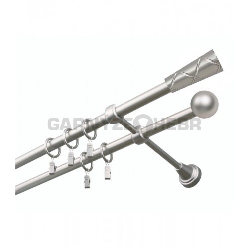 Garnýž kovová 150 cm dvouřadá - dvojitá 19 Trapezium satina