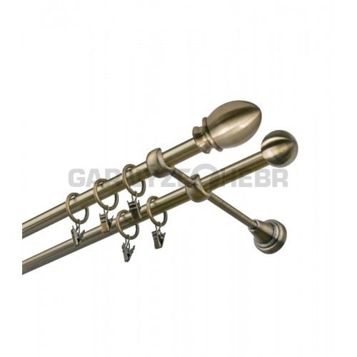 Garnýž kovová 180 cm dvouřadá - dvojitá 19 Beluno mosaz