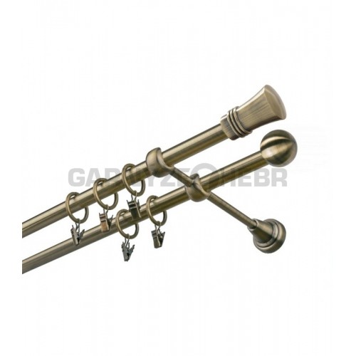 Garnýž kovová 220 cm dvouřadá - dvojitá 19 Capri mosaz