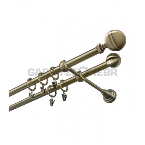 Garnýž kovová 180 cm dvouřadá - dvojitá 19 Kalisto mosaz