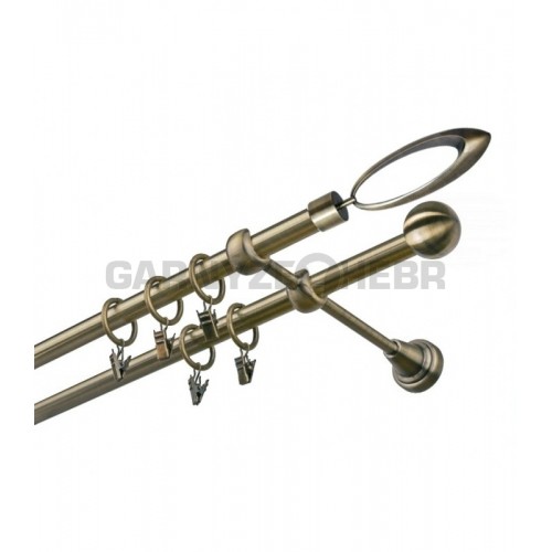 Garnýž kovová 220 cm dvouřadá - dvojitá 19 Venezia mosaz