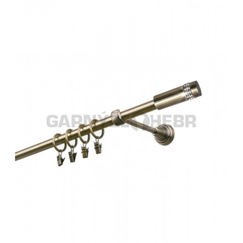 Garnýž kovová 150 cm jednořadá 19 Cylinder crystal mosaz