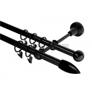 Garnýž kovová 2,4m, dvouřadá - dvojitá, Špice, černá