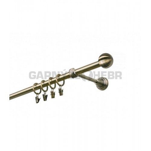 Garnýž kovová 130 cm jednořadá 19 Koule mosaz