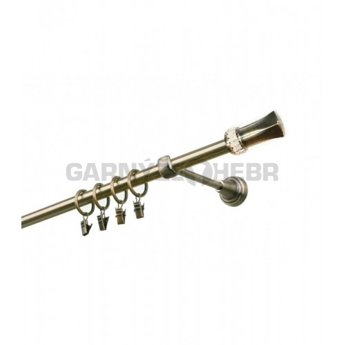 Garnýž kovová 190 cm jednořadá 19 Pluton crystal mosaz