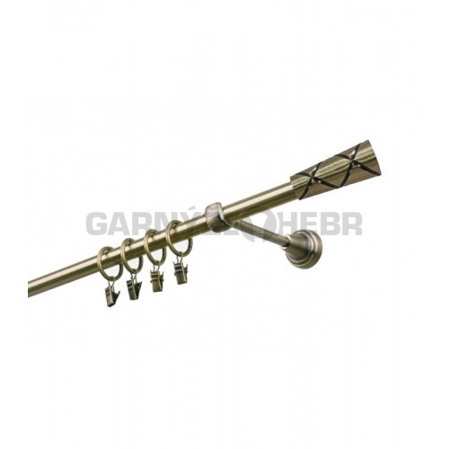 Garnýž kovová 210 cm jednořadá 19 Trapezium mosaz