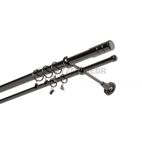 Garnýž kovová 110 cm dvouřadá - dvojitá 25 Cylinder onyx