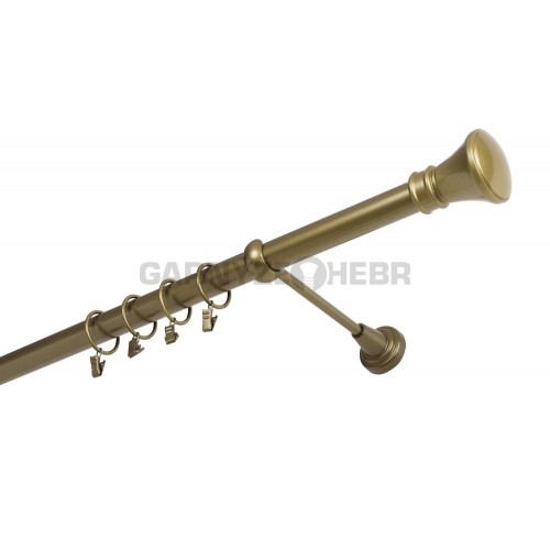 Garnýž kovová 120 cm jednořadá 25 žezlo zlatá antik