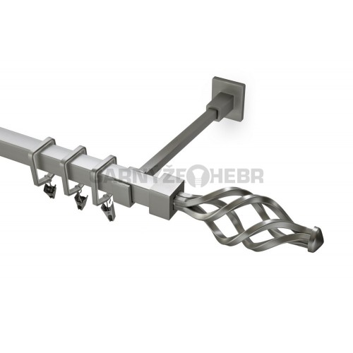 Garnýž kovová 170 cm jednořadá 20x20 Azur matná stříbrná