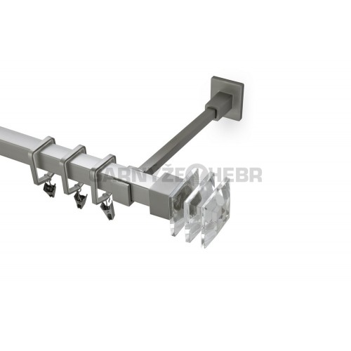 Garnýž kovová 110 cm jednořadá 20x20 Crystal matná stříbrná