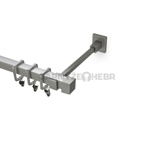 Garnýž kovová 110 cm jednořadá 20x20 klasik matná stříbrná