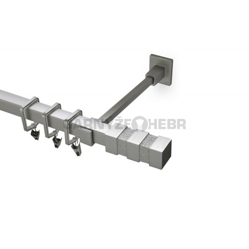 Garnýž kovová 220 cm jednořadá 20x20 verona matná stříbrná