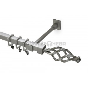 Záclonové tyče hranaté 4m, Azur, matná stříbrná