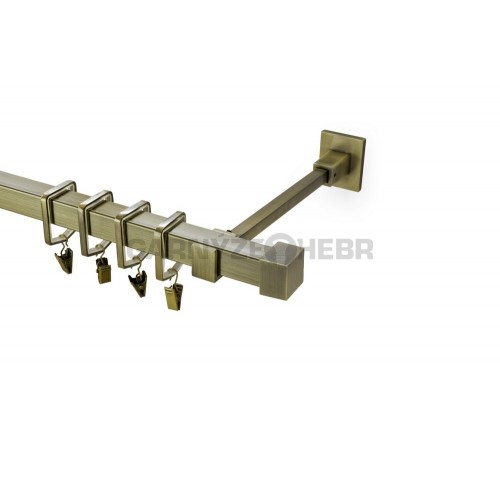 Garnýž kovová 220 cm jednořadá 20x20 klasik starozlatá