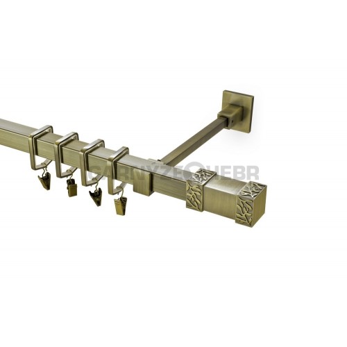 Garnýž kovová 130 cm jednořadá 20x20 Roma starozlatá