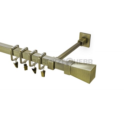 Garnýž kovová 100 cm jednořadá 20x20 Tron starozlatá
