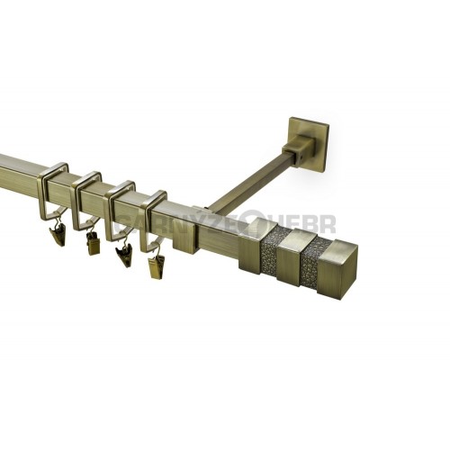 Garnýž kovová 130 cm jednořadá 20x20 verona starozlatá