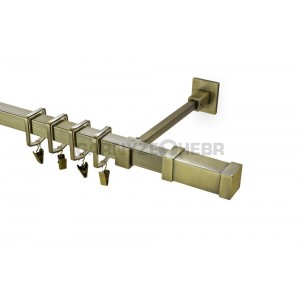 Záclonové tyče hranaté 1,2m, Zanotti, starozlatá