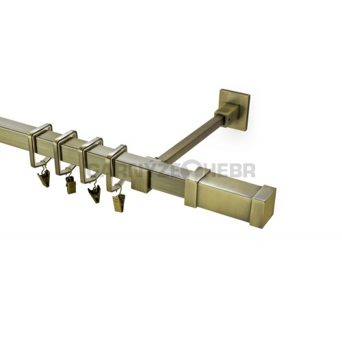 Garnýž kovová 140 cm jednořadá 20x20 Zanotti starozlatá