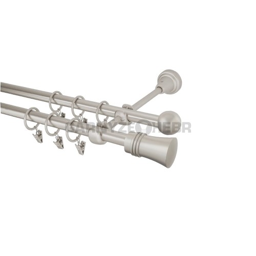 Garnýž kovová 130 cm dvouřadá - dvojitá 16 Capri chrom mat