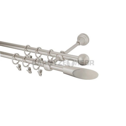 Garnýž kovová 140 cm dvouřadá - dvojitá 16 Piza chrom mat