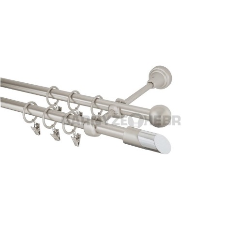 Garnýž kovová 110 cm dvouřadá - dvojitá 16 Piza II chrom mat