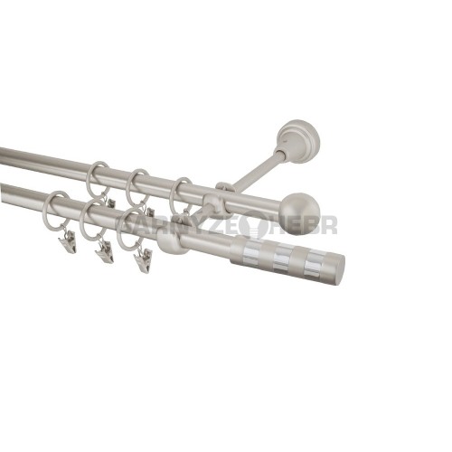 Garnýž kovová 190 cm dvouřadá - dvojitá 16 Sigma chrom mat