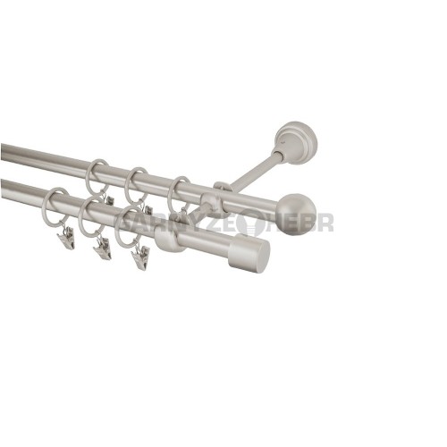 Garnýž kovová 130 cm dvouřadá - dvojitá 16 Válec chrom mat