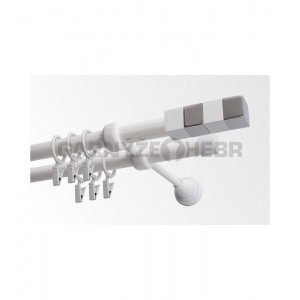 Garnýž kovová 100 cm dvouřadá - dvojitá 19 Kvadrát bílá