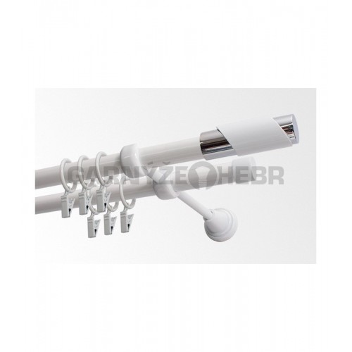 Garnýž kovová 210 cm dvouřadá - dvojitá 19 Paris bílá