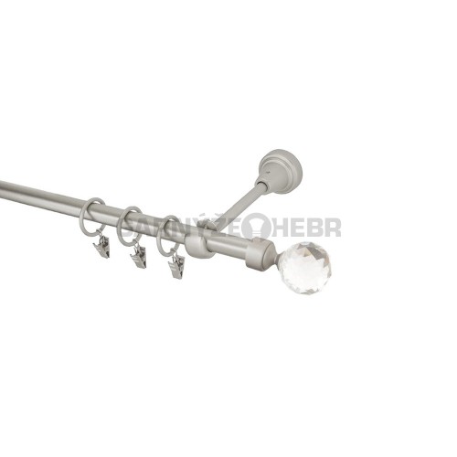 Garnýž kovová 120 cm jednořadá 16 Koule crystal chrom mat