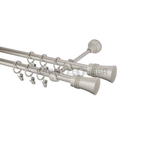 Garnýž kovová 130 cm dvouřadá - dvojitá 16 Capri double chrom mat