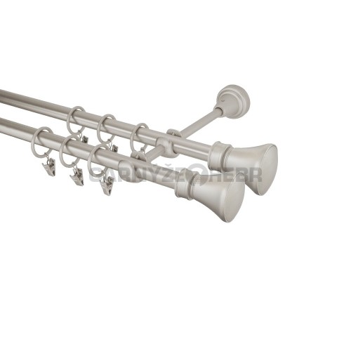 Garnýž kovová 130 cm dvouřadá - dvojitá 16 Koloseo double chrom mat