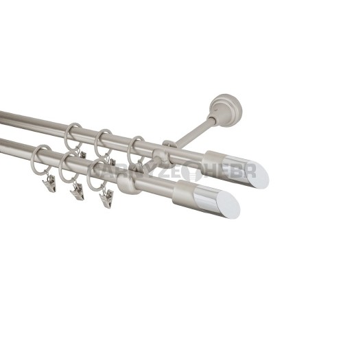 Garnýž kovová 120 cm dvouřadá - dvojitá 16 Piza II double chrom mat