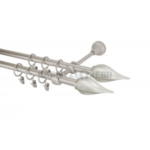 Garnýž kovová 1,6m, dvouřadá - dvojitá, Twister double, chrom mat