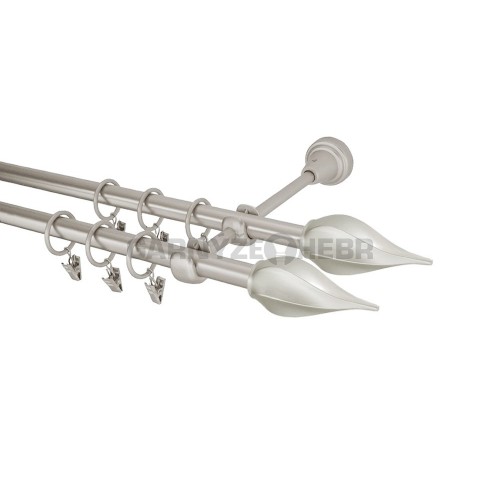 Garnýž kovová 150 cm dvouřadá - dvojitá 16 Twister double chrom mat