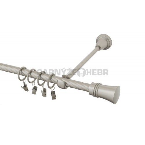 Garnýž kovová 190 cm kroucená jednořadá 16 Capri chrom mat