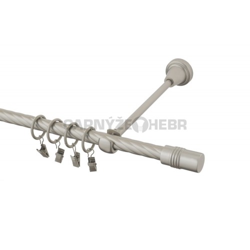 Garnýž kovová 210 cm kroucená jednořadá 16 Cylinder chrom mat