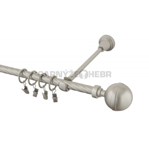 Garnýž kovová 130 cm kroucená jednořadá 16 Kalisto chrom mat