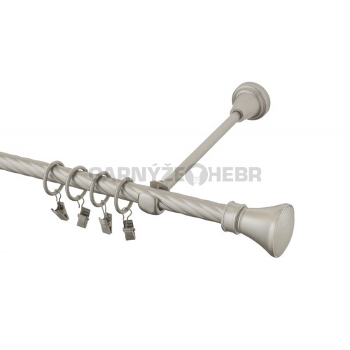 Garnýž kovová 130 cm kroucená jednořadá 16 Koloseo chrom mat